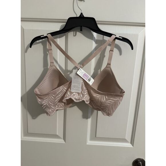 Natori New Lush Front Closure Contour Underwire Lace Back Bra Rose White 38D - Picture 4 of 7